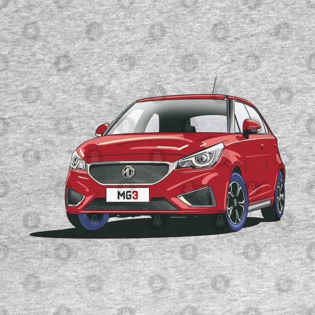 MG 3 Car in Ruby Red by Webazoot